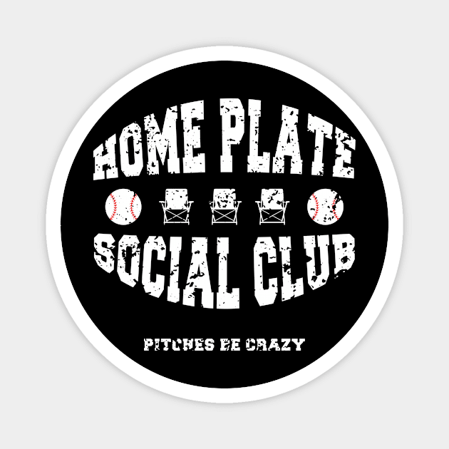 Home Plate Social Club Pitches Be Crazy Baseball Mom Womens Magnet by DesignergiftsCie